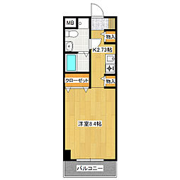 エミネンス二の宮A 1Kの間取図画像