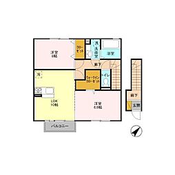 セジュールヒロオカA 2LDKの間取図画像