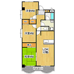 センチュリー時計台1 3LDKの間取図画像