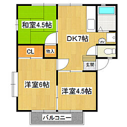 ペルシェール 3DKの間取図画像