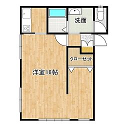桂ホームビル牛久 1Kの間取図画像