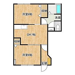 エディフィス 2DKの間取図画像