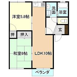 コーポ・ウィン 2LDKの間取図画像