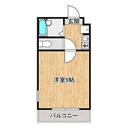 サウザンドリーフA棟 1Kの間取図画像