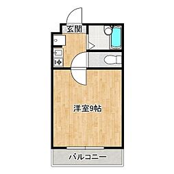 サウザンドリーフA棟 1Kの間取図画像