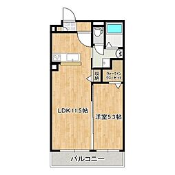 ヴィヴァーチェ阿見 1階1LDKの間取り