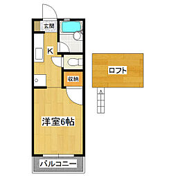 ピアランスアミ 1Kの間取図画像