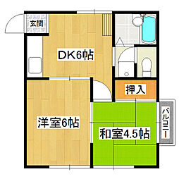 フラット藤澤 2DKの間取図画像