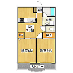 M・Yマンション 2DKの間取図画像