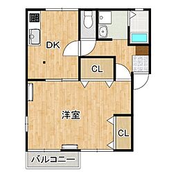 コーポサクライ 1DKの間取図画像