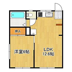 青山コーポ 1LDKの間取図画像