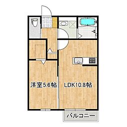 フロイデハイム 1LDKの間取図画像