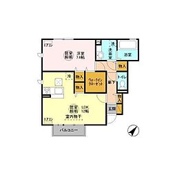 MilkeyWay 1階1LDKの間取り