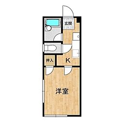 グリーンハイツセオA 1Kの間取図画像