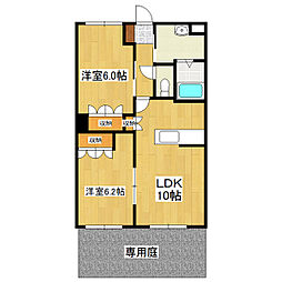 つくばエクスプレス みらい平駅 徒歩9分の賃貸マンション 1階2LDKの間取り