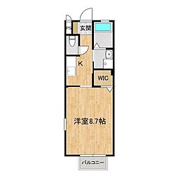 エス・プワール 1Kの間取図画像
