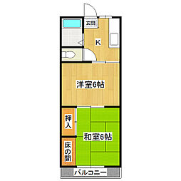 フォルトナート 2Kの間取図画像