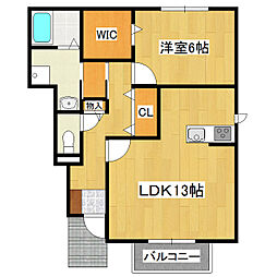 メゾン・プルメトウス　III棟 1階1LDKの間取り
