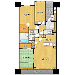 ブランズシティ守谷220号室 2階3LDKの間取り