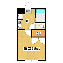 CHEZ-NOUS 1Kの間取図画像