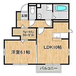 ステラ 1階1LDKの間取り
