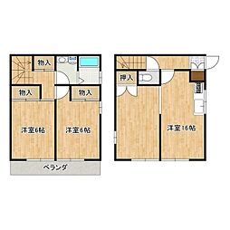 JR常磐線 ひたち野うしく駅 5.2kmの賃貸アパート 2階2LDKの間取り