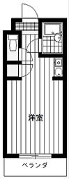 ベルエールまるしん5 4階ワンルームの間取り