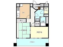 パレ日影門 2DKの間取図画像