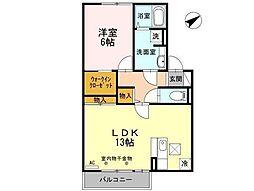 イーストヒルズ高松F 1LDKの間取図画像