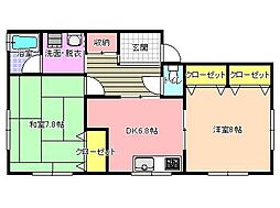 メゾンド・プロヴァンス大長根 2DKの間取図画像