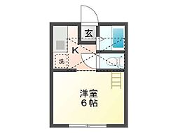 ローリエ広面 1Kの間取図画像