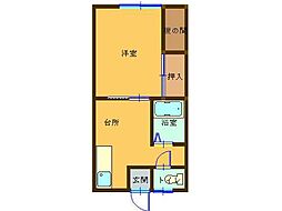 ホーマットM・K 1Kの間取図画像