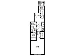 ル・メイユール売市 105号室 1階1Kの間取り