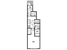 ル・メイユール売市 103号室 1階1Kの間取り