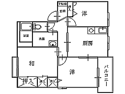 ディアス下長B 3DKの間取図画像