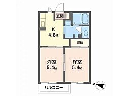 コートラックスD 2Kの間取図画像
