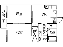 ディアス-北天昌寺 2Kの間取図画像