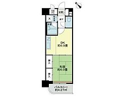 ライオンズマンション開運橋 1DKの間取図画像