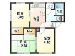 サスティン 2階3DKの間取り