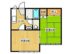 ツインランド良B 2Kの間取図画像