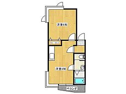 センチュリーハイアットB 1LDKの間取図画像