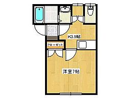 ダイヤモンドプリンセス 1Kの間取図画像