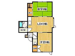 ロイヤル善知鳥2 2LDKの間取図画像