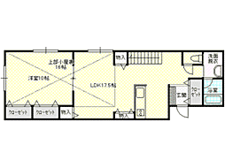 コーポラスシンワ 202号室 2階1LDKの間取り