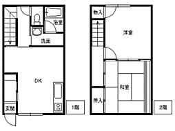 コーポ山本扇田 2LDKの間取図画像