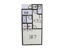 ウイング幸畑 1Kの間取図画像