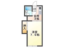 シングルハウス(生活保護プラン) 2階1Kの間取り