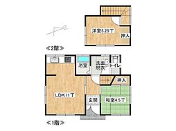 堅田 相馬貸家 2LDKの間取り