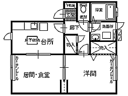 シティーメゾン太日 2Kの間取図画像