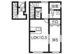 クレスト尼沼A棟 1LDKの間取図画像